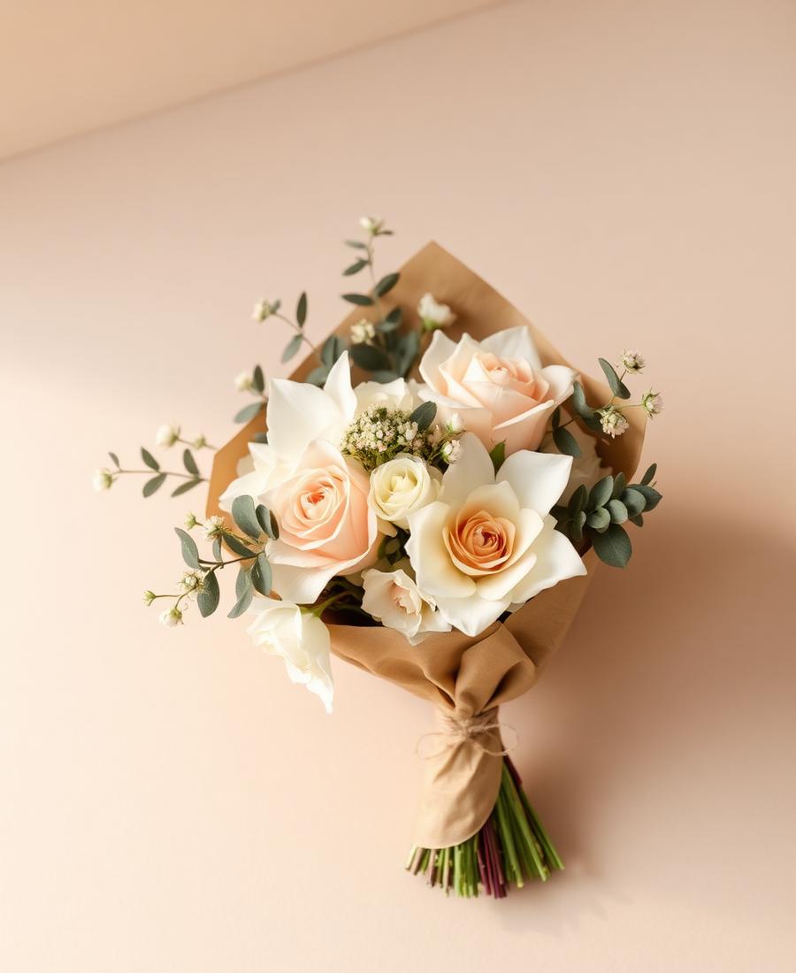 Bouquet di fiori confezionato a mano